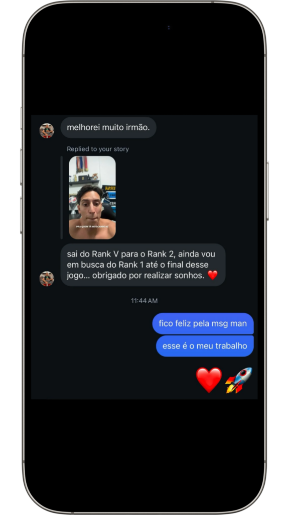 Depoimento de aluno - Rank V para Rank 2